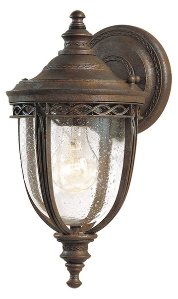Elstead Стенен фенер English Bridle, IP44, Ø 16,5 см, бронз, Затъмняване, Бронзов / античен месинг, Метал, Античен, Фенер