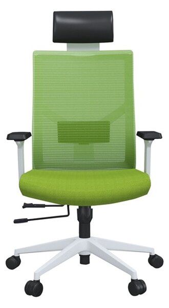 Директорски стол RFG Snow HB, до 120кг. макс тегло, дамаска, лумбална упора, коригиране на височината, облегалка за глава, регулируеми подлакътници, зелен