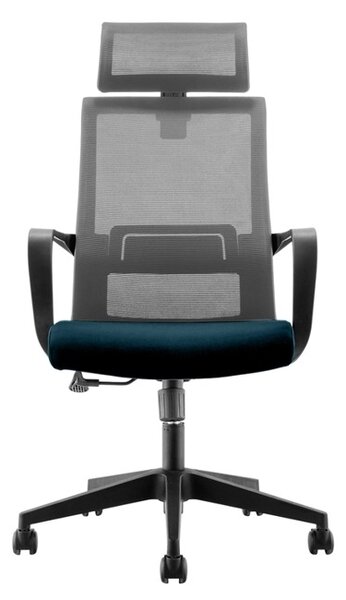 Директорски стол RFG Smart HB, дамаска и меш, сив