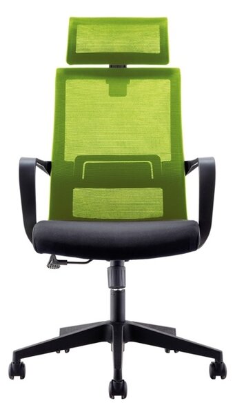 Директорски стол RFG Smart HB, дамаска и меш, черна седалка, зелена облегалка