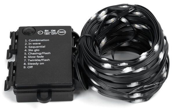 Aigostar LED външен коледен гирлянд 150 LED, 8 функции, 15,3 м, IP44, студена бя