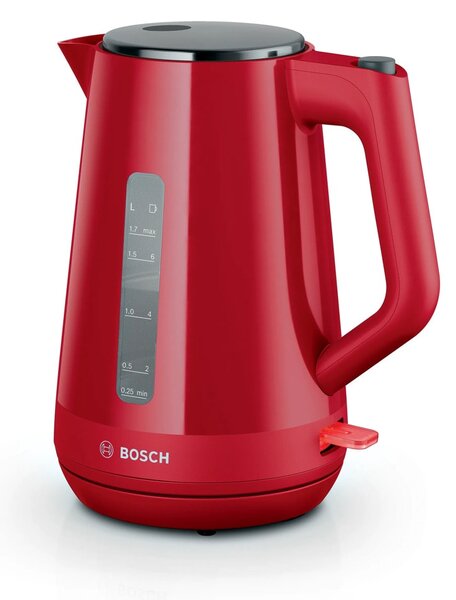 Електрическа кана Bosch TWK1M124, 1.7 л. вместимост, 2400W, червена