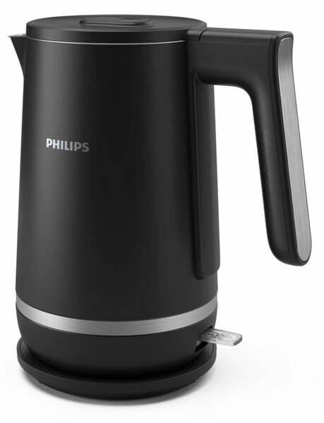 Електрическа кана Philips HD9395/90, вместимост 1.7 литра, неръждаема стомана, двойна стена, 2200W, черна