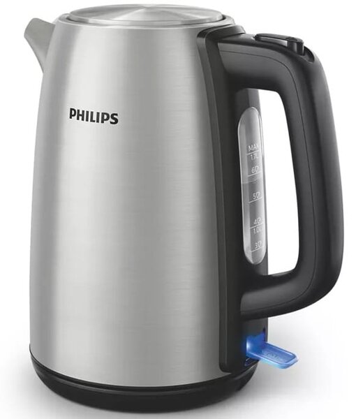 Електрическа кана Philips HD9351/90, вместимост 1.7 литра, 2200W, скрит нагревател, сребриста