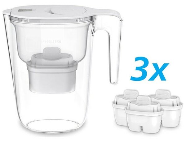 Кана за вода Philips AWP2933WHT/58 в комплект с 3бр. филтри Micro X-Clean, 2.6 литра, с таймер, бяла
