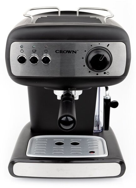 Кафемашина еспресо Crown CEM-1525, 850W, 15 bar, капацитет на резервоара за вода 1.2л., черен