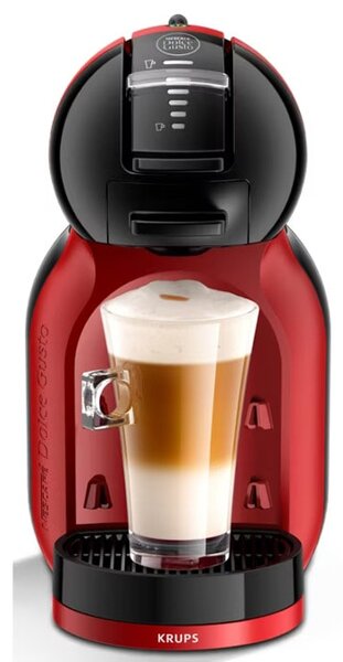 Кафемашина на капсули Krups Nescafe Dolce Gusto Mini Me, 1500W, 15 bar, 0.8 l. обем на резервоара за вода, червенo-черна