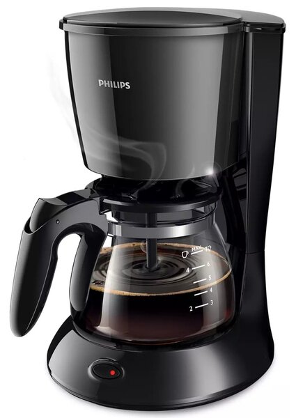 Кафемашина шварц Philips HD7432/20, 750W, 0.6l обем на каната, до 7 чаши кафе, защита от прокапване, черна
