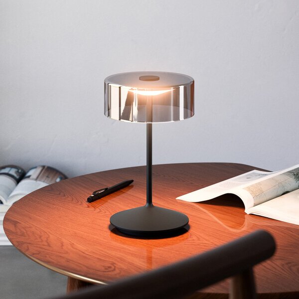 Sigor Numotion LED акумулаторна настолна лампа, черна, стъклена, IP54, с възможност, Затъмняване, Черен, Дневна/трапезария, Стъкло, Модерен