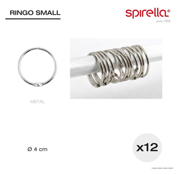 Матово златисти пръстени за душ завеси в комплект от 12 бр. Ringo Small – Spirella