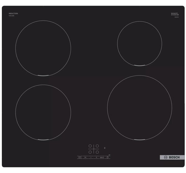 Плот за вграждане Bosch PUE611BB5E, 4 нагревателни зони, индукционен, сензорно управление, PowerBoost, TouchSelect, ReStart, черен