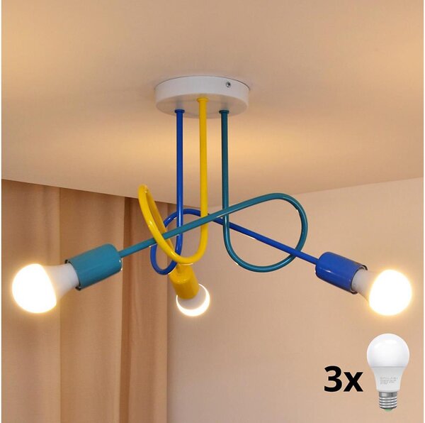 LED детски плафониер OXFORD 3xE27/15W/230V