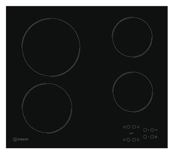 Керамичен плот за вграждане Indesit RI 161 C, 4 Нагряващи котлони, сензорно управление, черен
