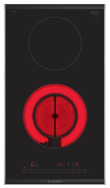 Плот за вграждане Bosch PKF375FP2E, 2 нагревателни зони, витрокерамичен, сензорно управление, черен