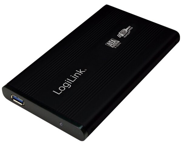 Кутия 2.5"(6.35 cm), LogiLink UA0106, за 2.5" SATA HDD, USB 3.0, алуминий, черна