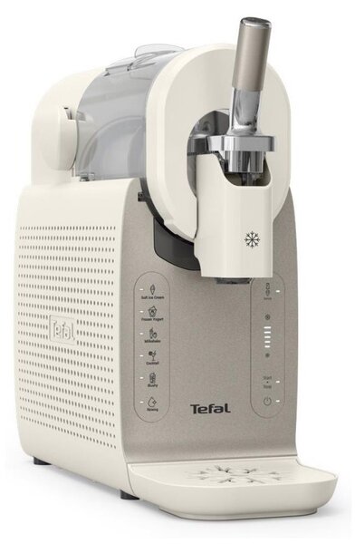 Машина за сладолед 16в1 Tefal Freezi IG803AE0, 200W, 1.4 л, 5 Автоматични програми, Тиха работа, Без предварително замразяване, Бял/сребрист
