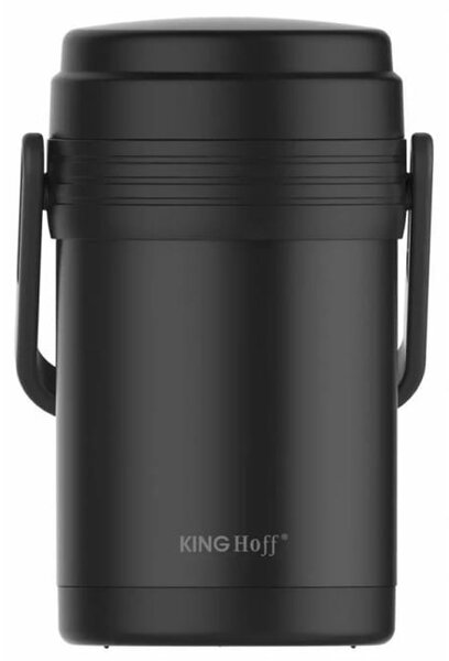 Термос за храна Kinghoff KH 1396, 1.5 литра, неръждаема стомана, двойна стена, черен