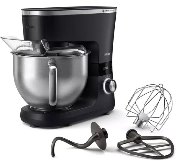 Кухненски робот Philips HR7962/01, 1000W, 5.5l капацитет купата, 8 скорости, бъркалки за тесто, черен