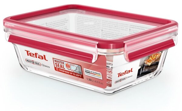 Кутия за храна Tefal N1041010, стъклена, 1.3 л. капацитет, прозрачна