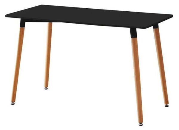 Холна маса RFG Vassy Wood, 1400 x 700 x 740 mm, МДФ плот, метална основа, черна