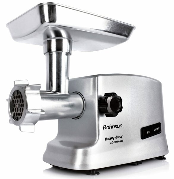 Месомелачка Rohnson R-5430, 2.5 кг/мин капацитет на мелене, обратно въртяща функция, 3000W, инокс