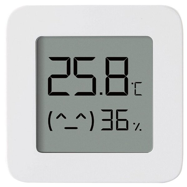 Цифров термометър/влагометър Xiaomi Mi Temperature and Humidity Monitor 2, bluetooth, 1.6" LCD дисплей, бял