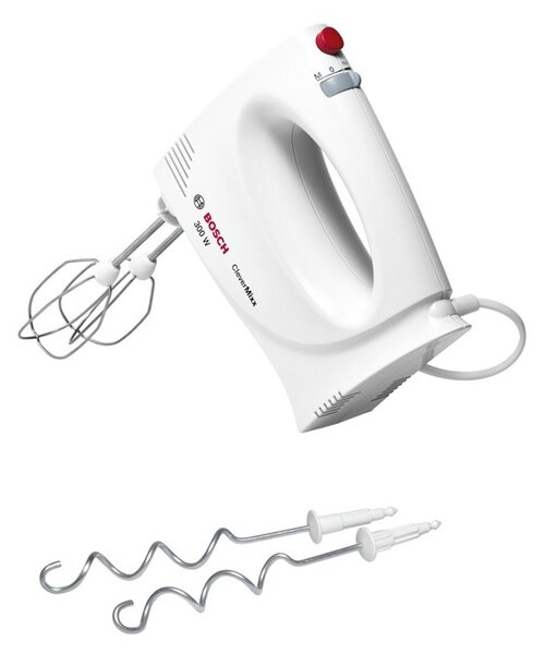 Миксер Bosch MFQ3010, 300 W, 2 степени на работа, с турбо, бъркалки за тесто, бял