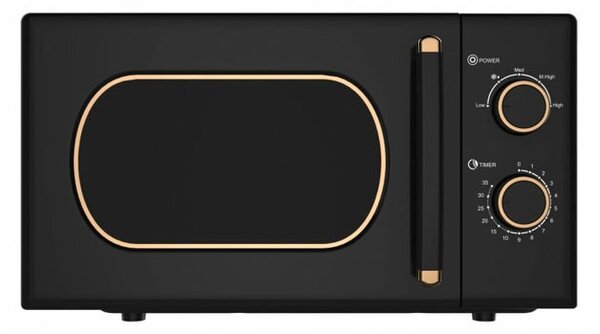Микровълнова фурна Oliver Voltz OV51443E, механично управление, 700W, 20л. обем, 5 степени на мощност, черна