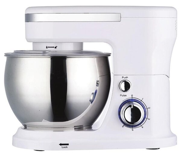 Миксер Crown CPM-5303, 1000W, 6 степени, 5 l обем на купата, бъркалка за тесто, бял