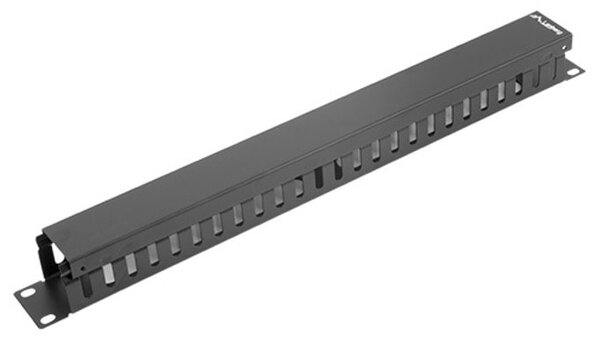 Кабелен органайзер Lanberg AK-1201-B, 19", 1U, черен