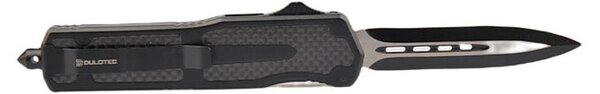 Нож Dulotec K184A, неръждаема стомана, 90 мм, с плъзгач, черен