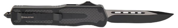 Нож Dulotec K185A, неръждаема стомана, 90 мм, с плъзгач, черен