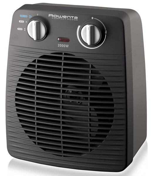 Вентилаторна печка Rowenta S02210F0, 2 степени на мощност, светлинен индикатор, 2000W, черна