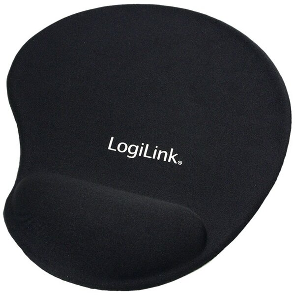 Подложка за мишка, LogiLink Mousepad with Gel Wrist Rest Support, черна
