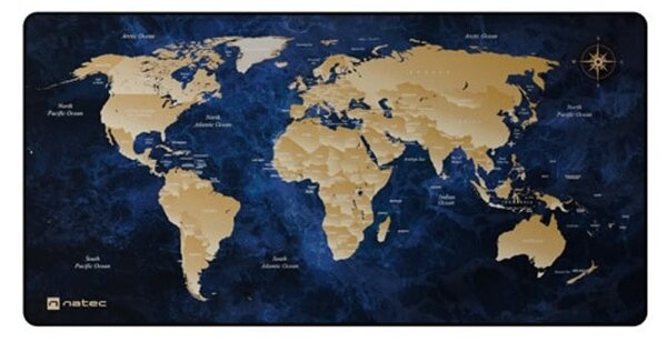 Подложка за мишка Natec World Deep Map MAXI, водоустойчива, лилава, 800 x 400 x 2.5 мм
