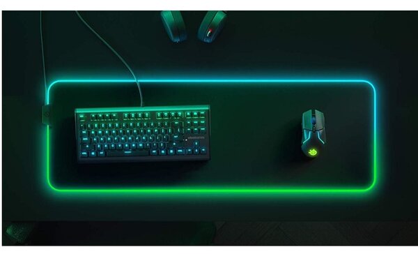 Подложка за мишка SteelSeries QcK Prism Cloth XL, със RGB подсветка, 900 mm x 300 mm x 4 mm, черна