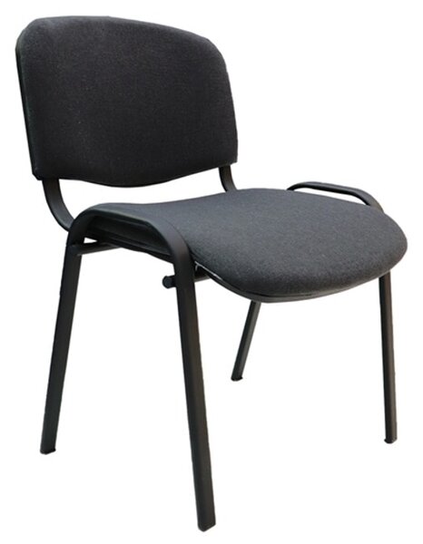 Посетителски стол ISO Black, до 120кг, дамаска, метал, тъмносив