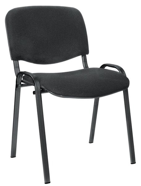 Посетителски стол ISO Black, до 120кг, дамаска, метална база, черен