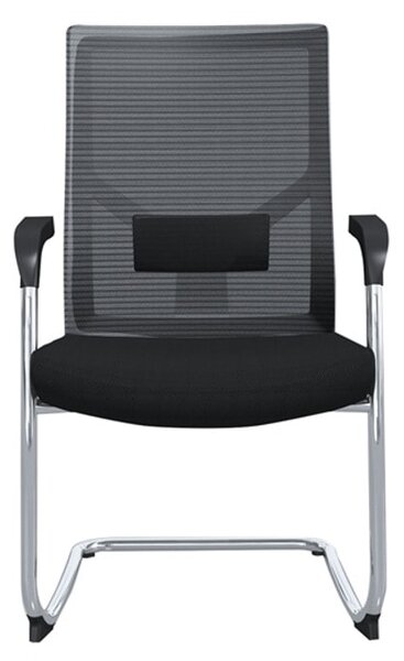 Посетителски стол RFG Snow M, до 120кг, дамаска/меш, черен, 2 броя в комплект