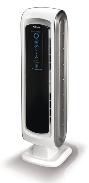 Пречиствател на въздух Fellowes DX5 Aeramax, за помещения до 18 m2, защита AeraSafe, AeraSmart сензор, бял