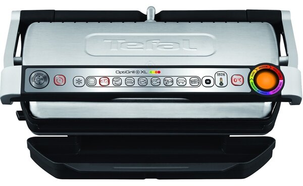 Грил преса Tefal OptiGrill GC724D12 Optigrill+ XL Snacking & Baking, светлинен индокатор, автоматично настройване на температурата, 2000W, черна/сребриста