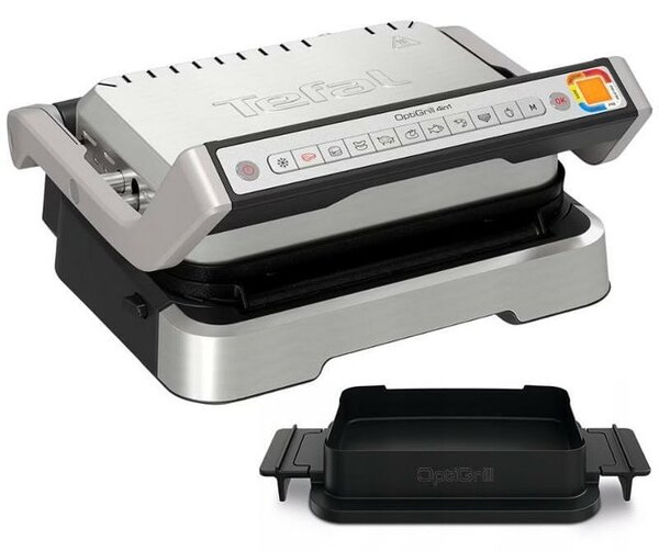 Грил преса Tefal OptiGrill 4 in 1 GC774D30, 9 автоматични програми, инокс, 2100W