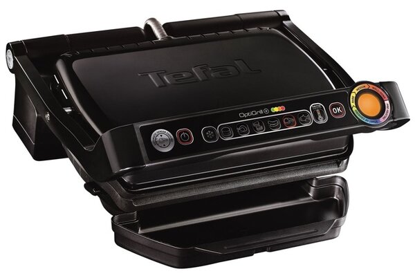 Грил преса Tefal GC714834, корпус Инокс, подвижен съд за мазнина / течности, система против приплъзване, 2000W