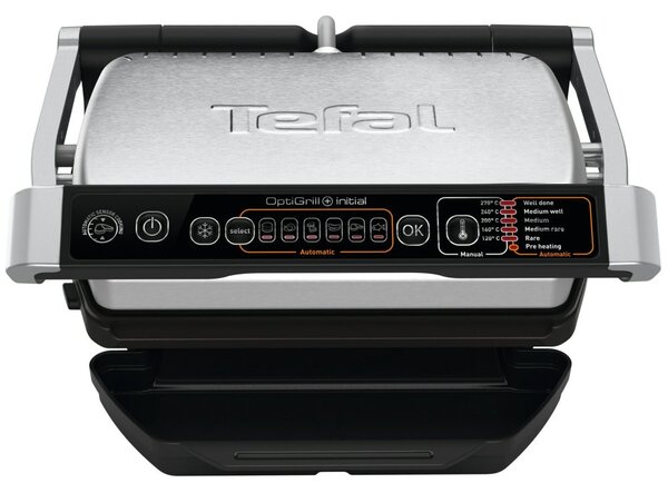 Грил преса Tefal Optigrill Initial GC706D34, регулируем термостат, система против хлъзгане, LED индикатор, 2000W