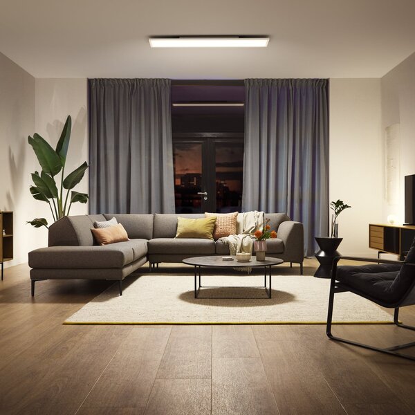Philips Hue Aurelle LED панел квадратен, 120 x 30 cm, Затъмняване, Бял, Дневна/трапезария, Метал, Модерен