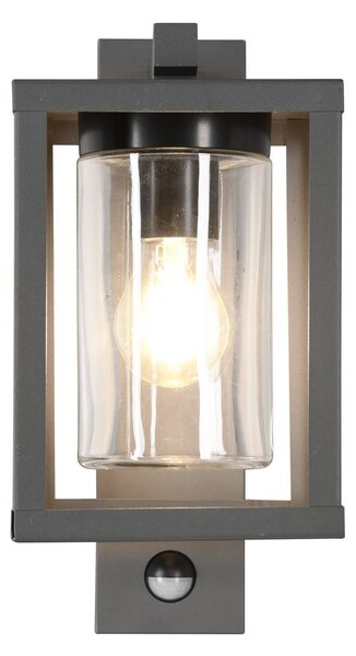 Trio Lighting Външна лампа Lunga с датчик за движение, Черен, Алуминий, Модерен