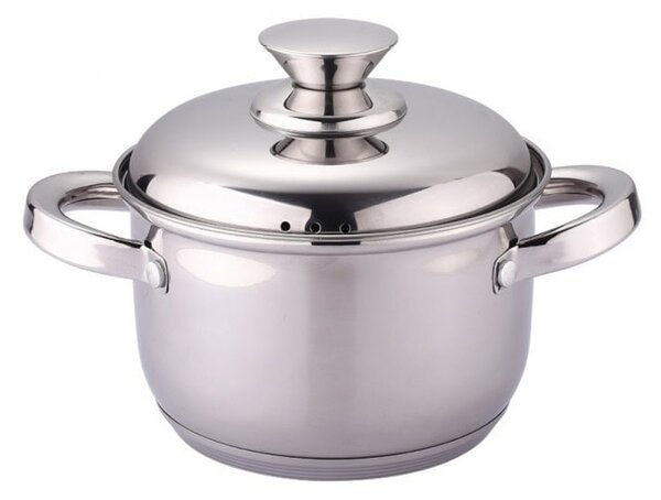 Тенджера Rosberg R51210L20S, вместимост 3.4 l, 20 cm диаметър, неръждаема стомана, капак, инокс
