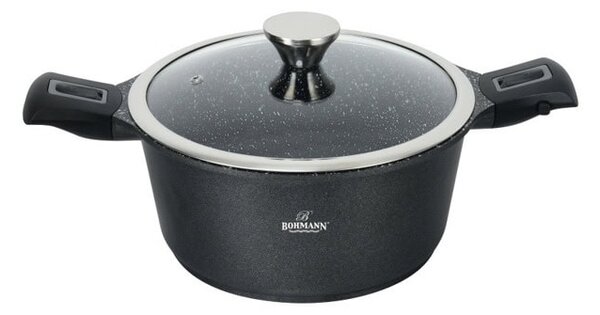 Тенджера Bohmann BH 1730-28CR, вместимост 6.5 l, 28 cm диаметър, алуминий, капак, черна