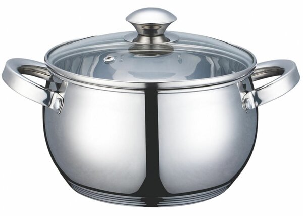 Тенджера Voltz V51210G18, вместимост 2.7 l, 18 cm, стомана, капак, инокс