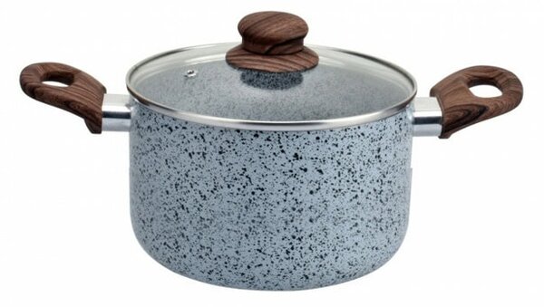 Тенджера Oliver Voltz Siena OV51318J20D, вместимост 3.1 l, 20 cm диаметър, алуминий, капак, сива